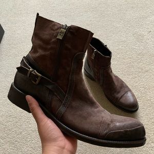 men’s Ghost leather and suede ankle boots
